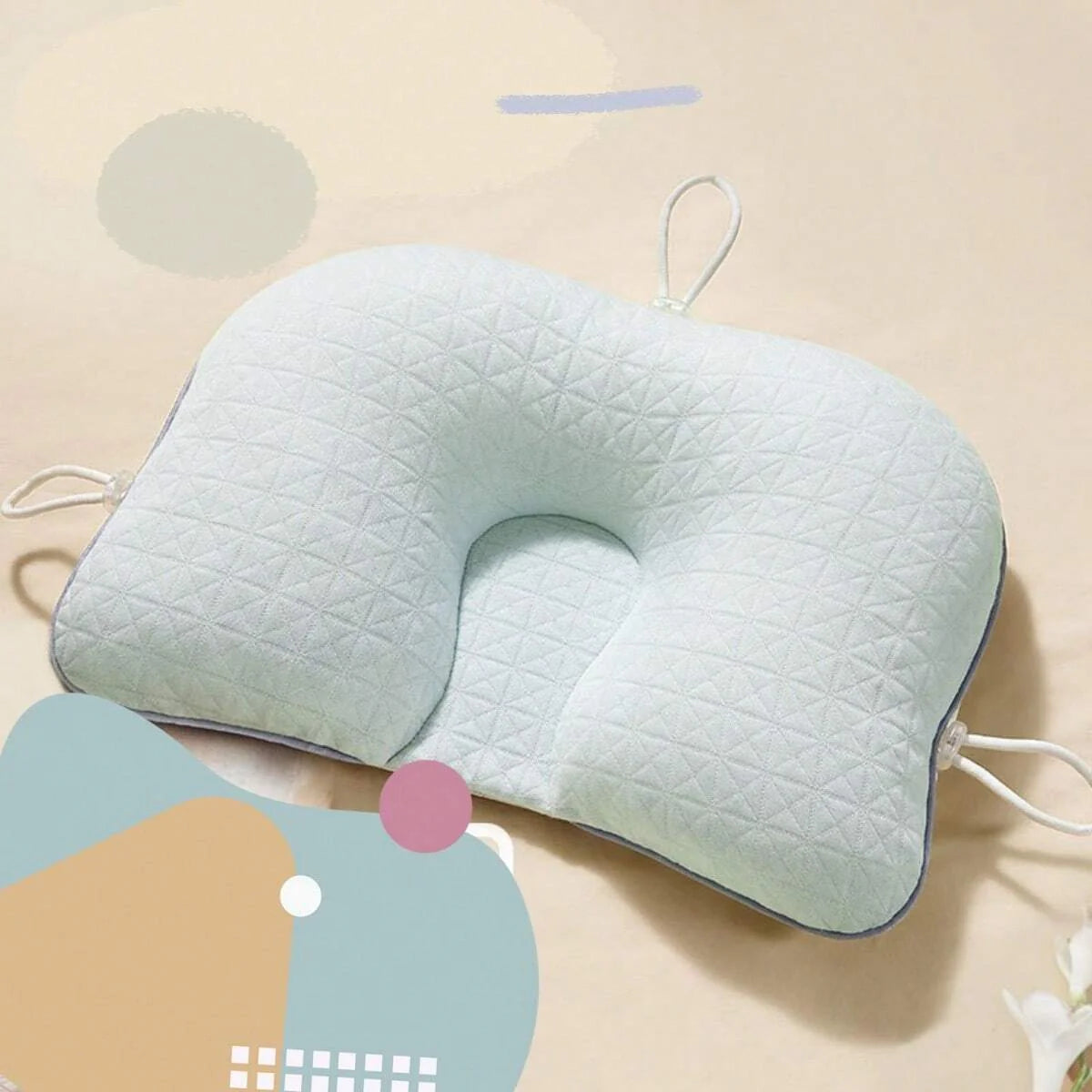 SnugNest Baby Head Shaping Pillow | Anti-Flat Head Support for Newborns