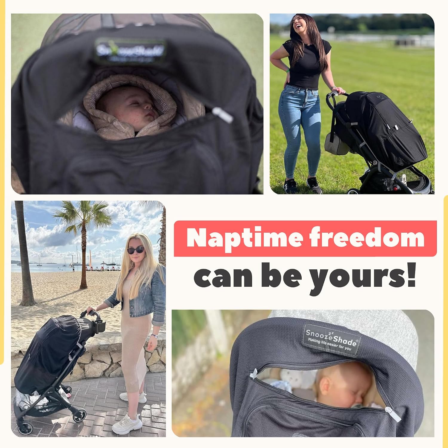 SnoozeShade Plus Extra Pram and Stroller Sun Shade Cover Blocks 99% UV UPF50