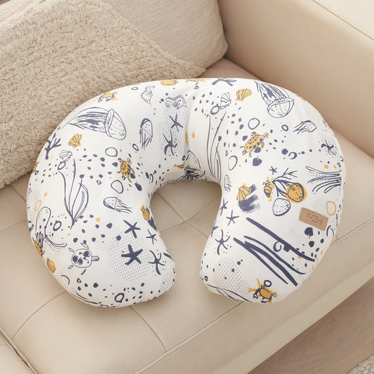 Tutti Bambini Breastfeeding Pillow | Bean-Filled Bamboo Cotton Maternity Pillow, Supportive & Ergonomic Design, Hands-Free Feeding, 55x42cm | Our Planet