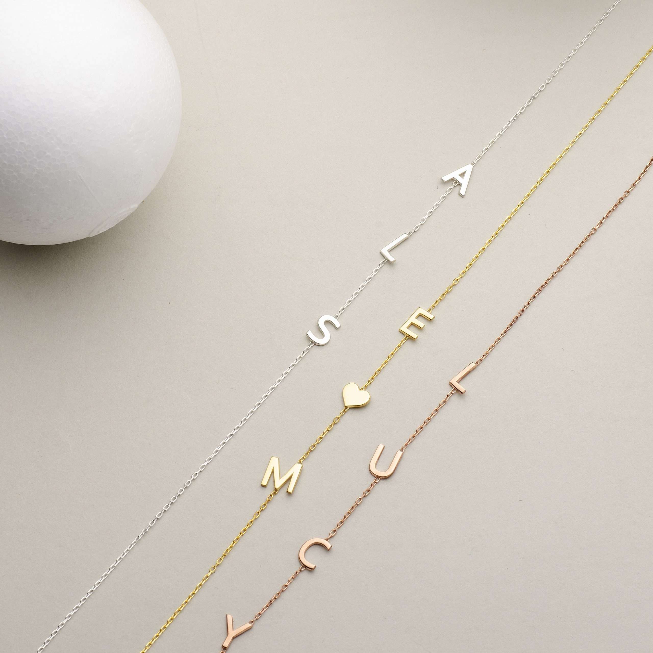 Sideways Initial Necklace