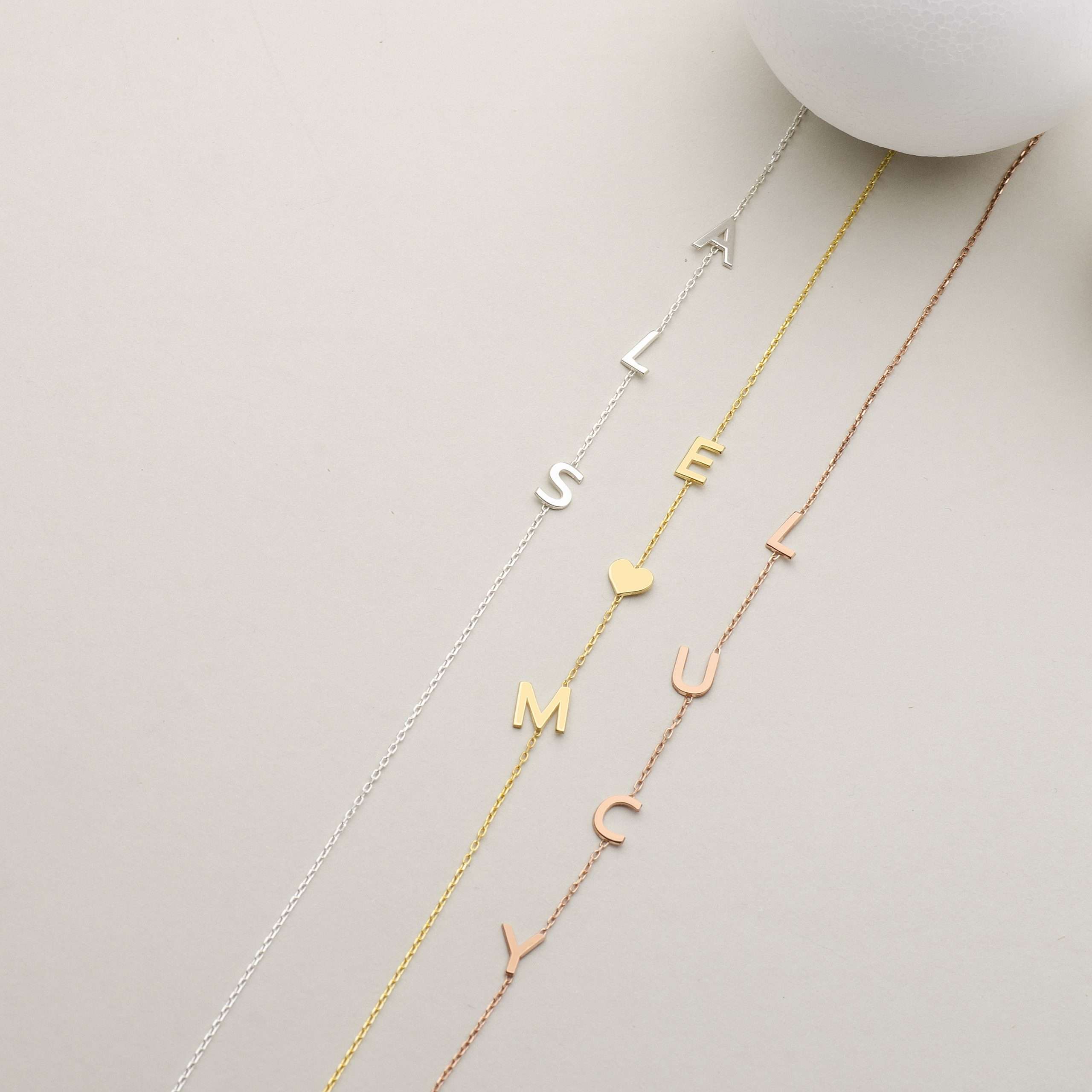 Sideways Initial Necklace