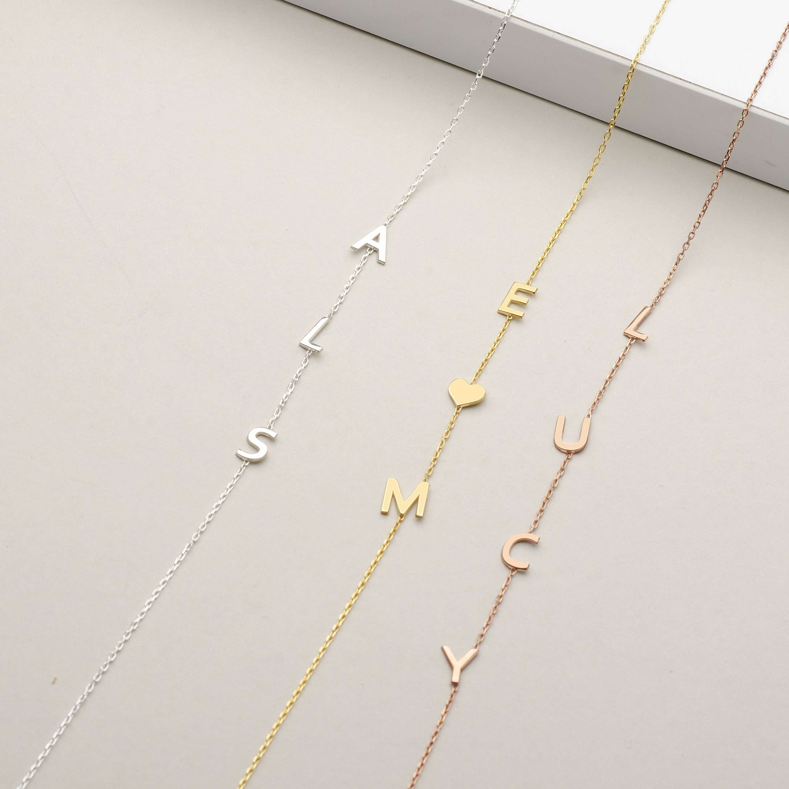 Sideways Initial Necklace