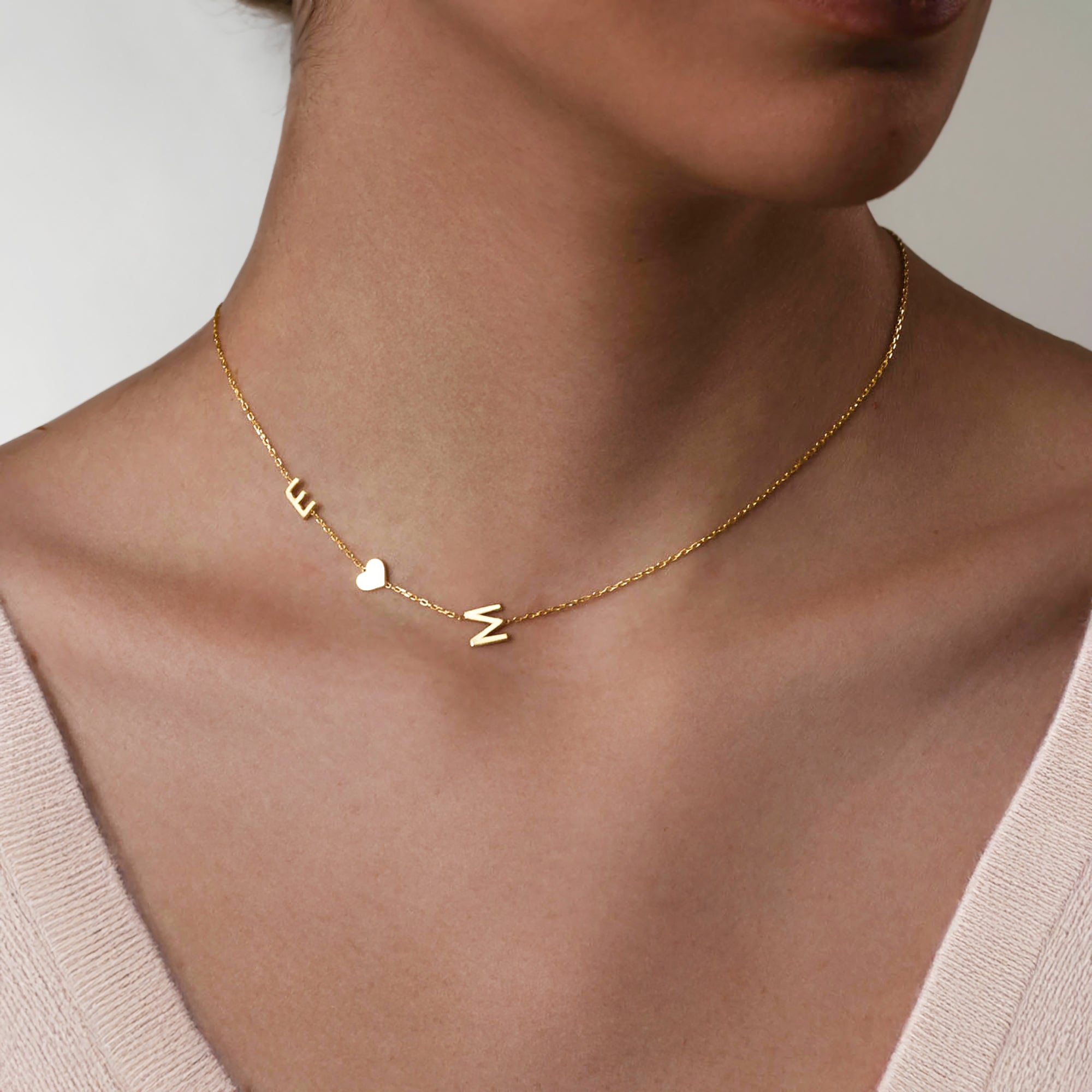 Sideways Initial Necklace