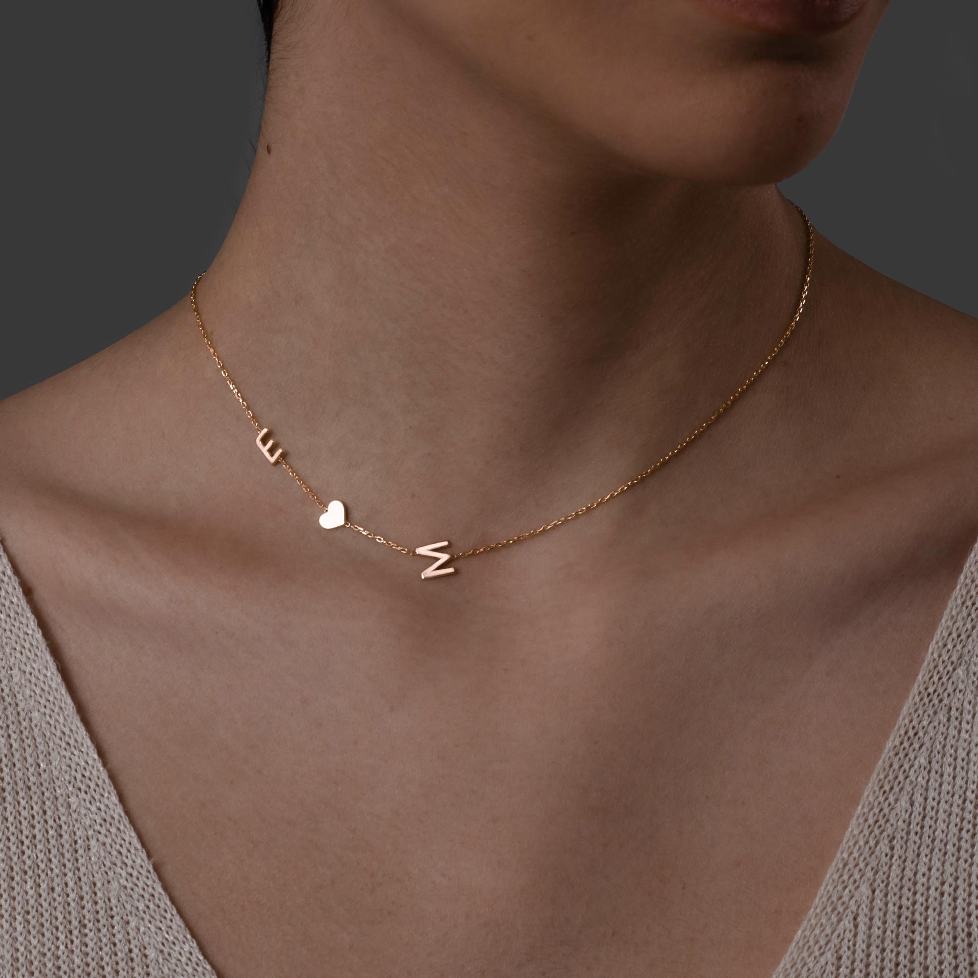 Sideways Initial Necklace