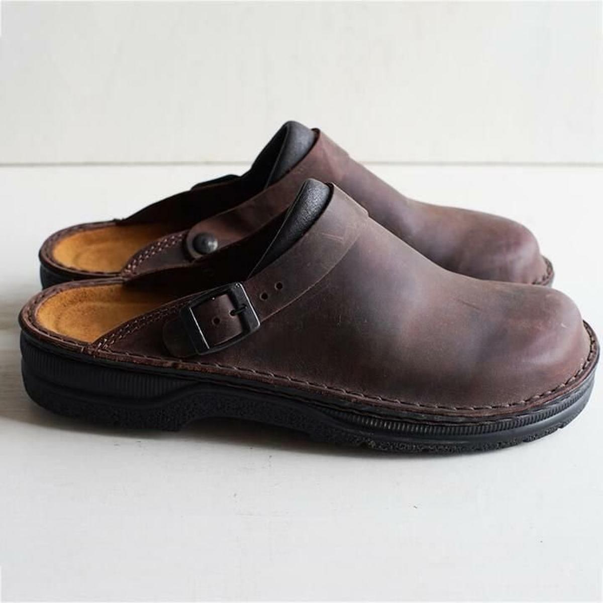 Orthopaedic Leather Slippers With Arch Support And Cushioned Insoles