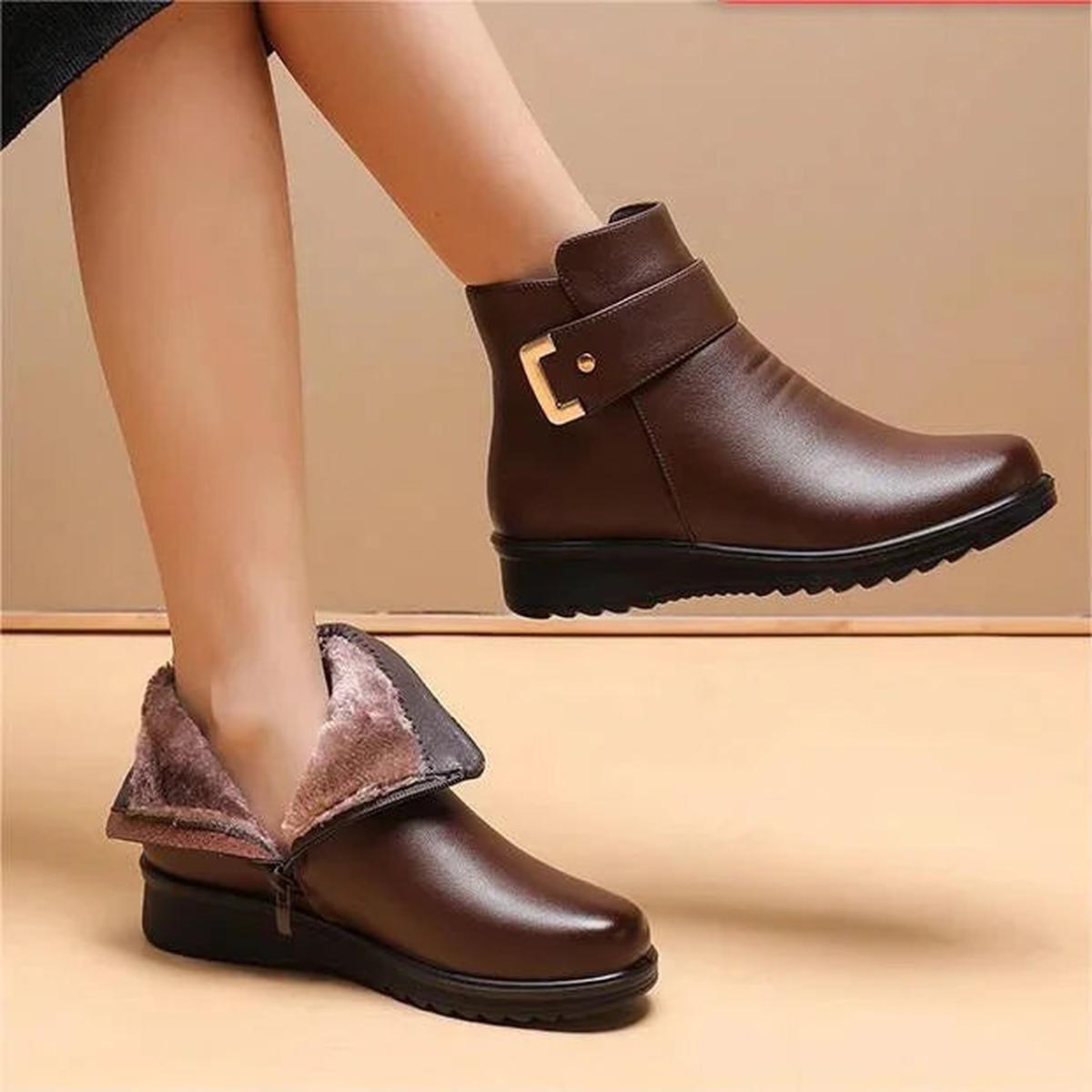 Orthopedic Leather Wool Boots For Comfort And Style
