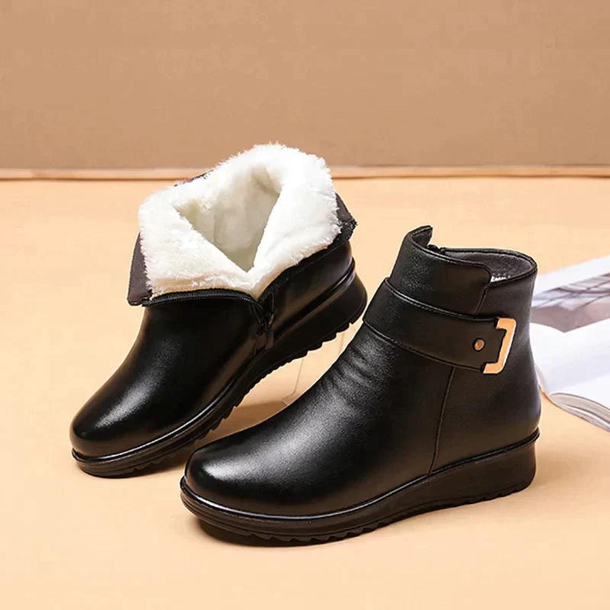 Orthopedic Leather Wool Boots For Comfort And Style