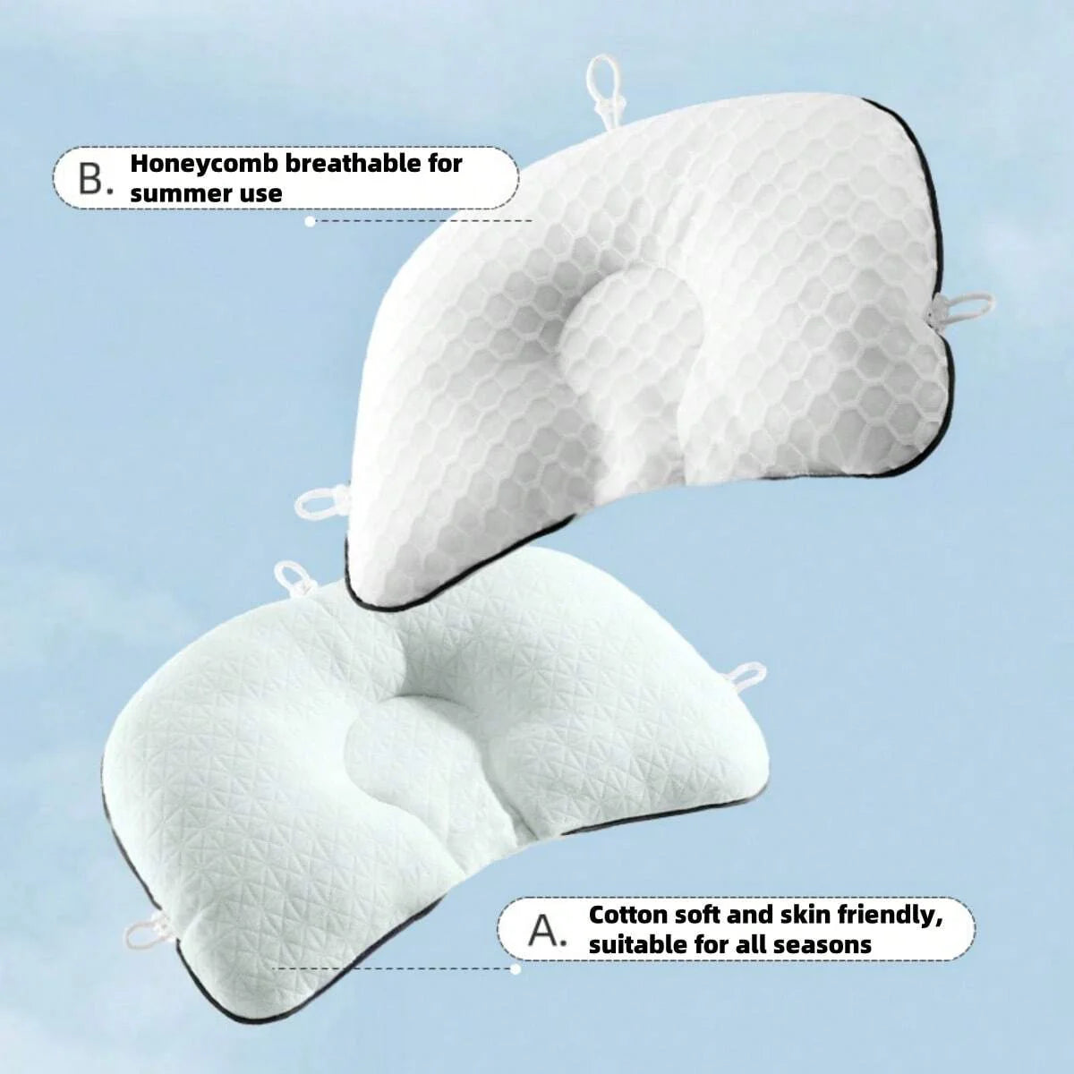 SnugNest Baby Head Shaping Pillow | Anti-Flat Head Support for Newborns