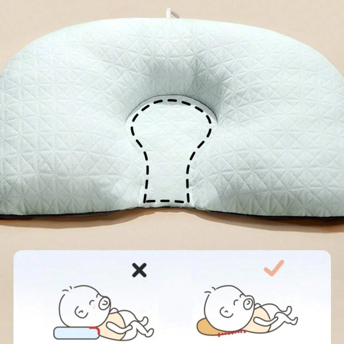 SnugNest Baby Head Shaping Pillow | Anti-Flat Head Support for Newborns
