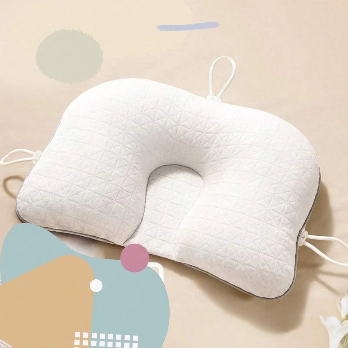 SnugNest Baby Head Shaping Pillow | Anti-Flat Head Support for Newborns