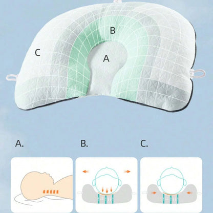 SnugNest Baby Head Shaping Pillow | Anti-Flat Head Support for Newborns