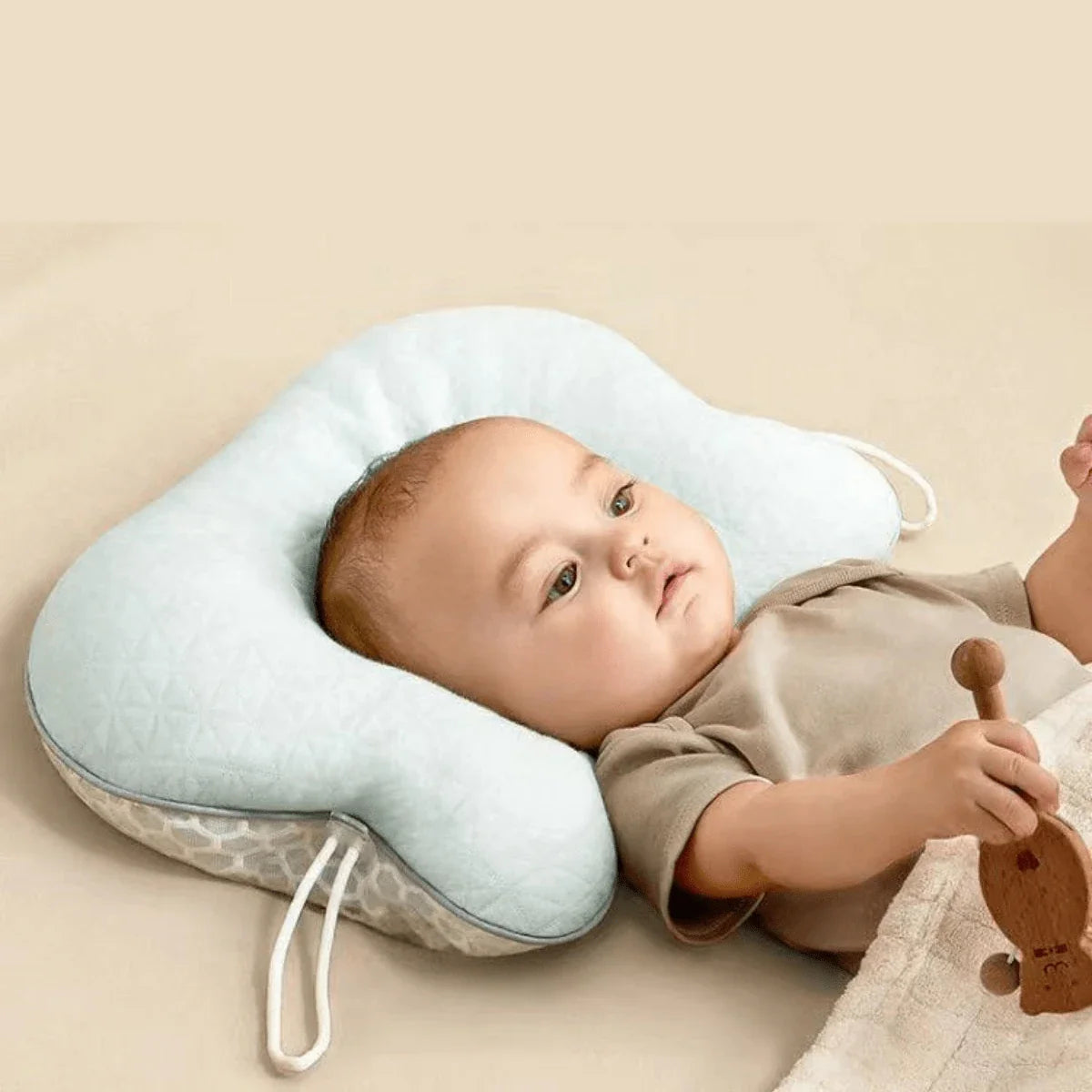 SnugNest Baby Head Shaping Pillow | Anti-Flat Head Support for Newborns