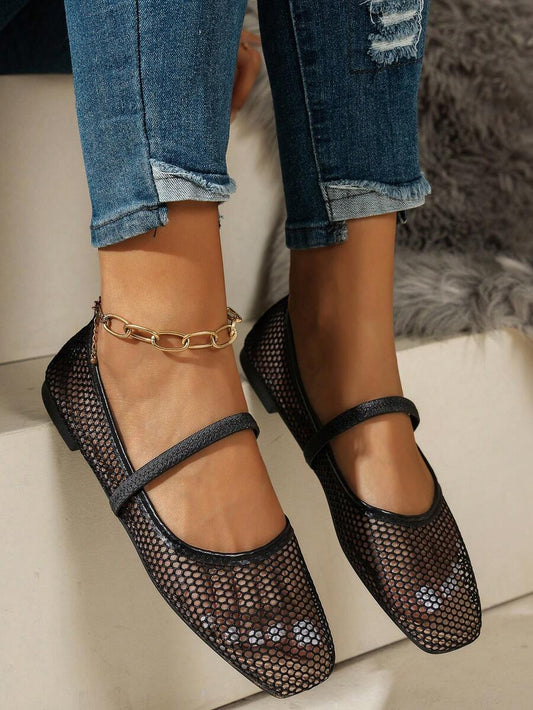 Helen | Comfortable Slip-On Lace Mesh Hollow Flat Shoes