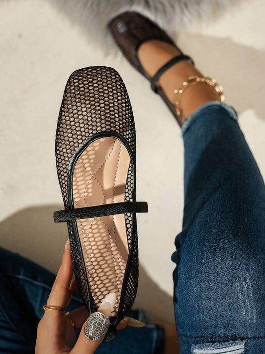 Helen | Comfortable Slip-On Lace Mesh Hollow Flat Shoes