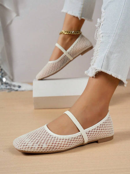 Helen | Comfortable Slip-On Lace Mesh Hollow Flat Shoes