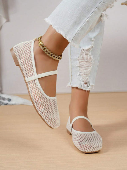 Helen | Comfortable Slip-On Lace Mesh Hollow Flat Shoes