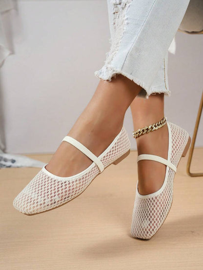 Helen | Comfortable Slip-On Lace Mesh Hollow Flat Shoes