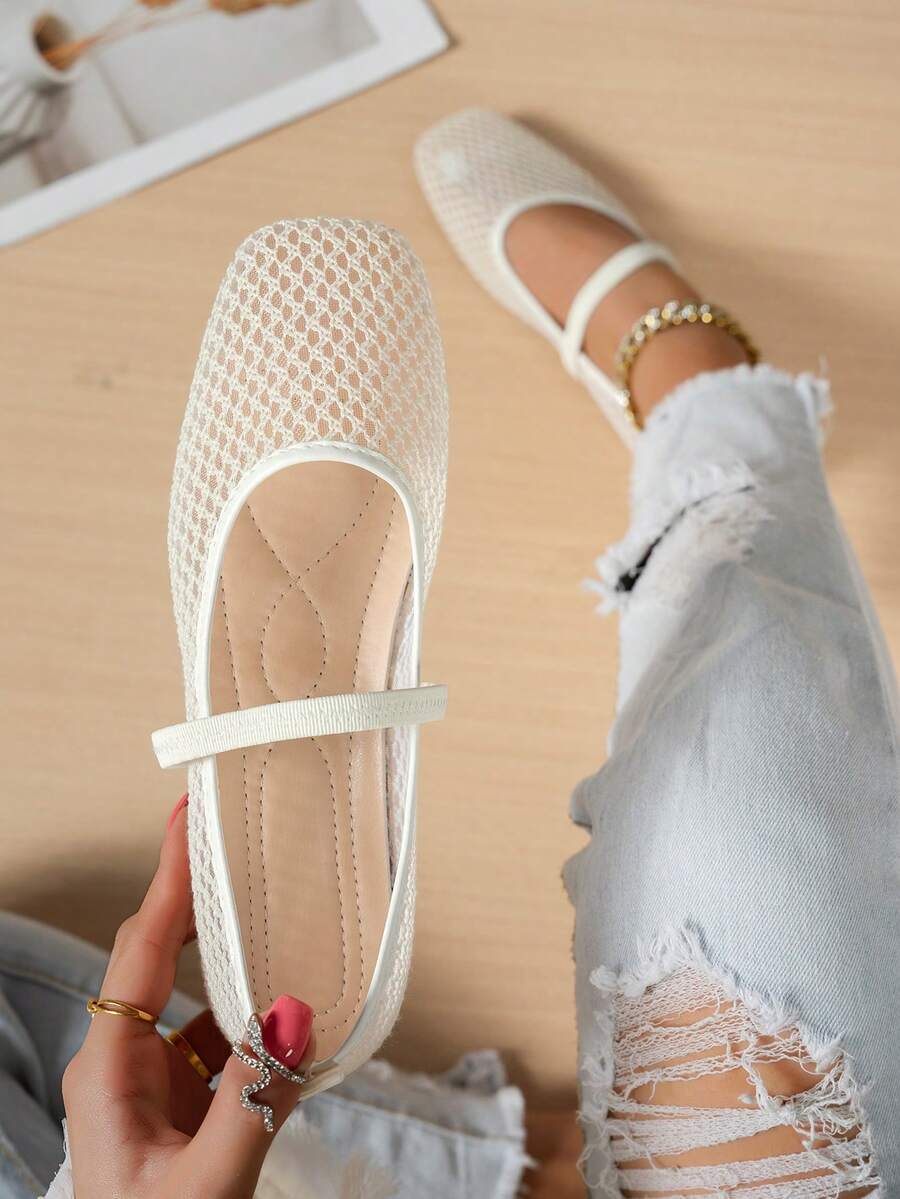 Helen | Comfortable Slip-On Lace Mesh Hollow Flat Shoes