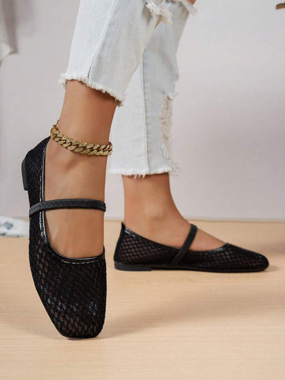 Helen | Comfortable Slip-On Lace Mesh Hollow Flat Shoes