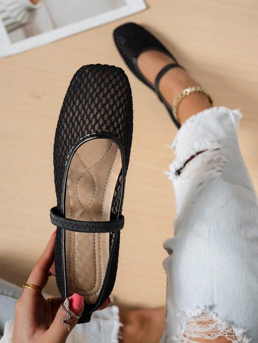 Helen | Comfortable Slip-On Lace Mesh Hollow Flat Shoes