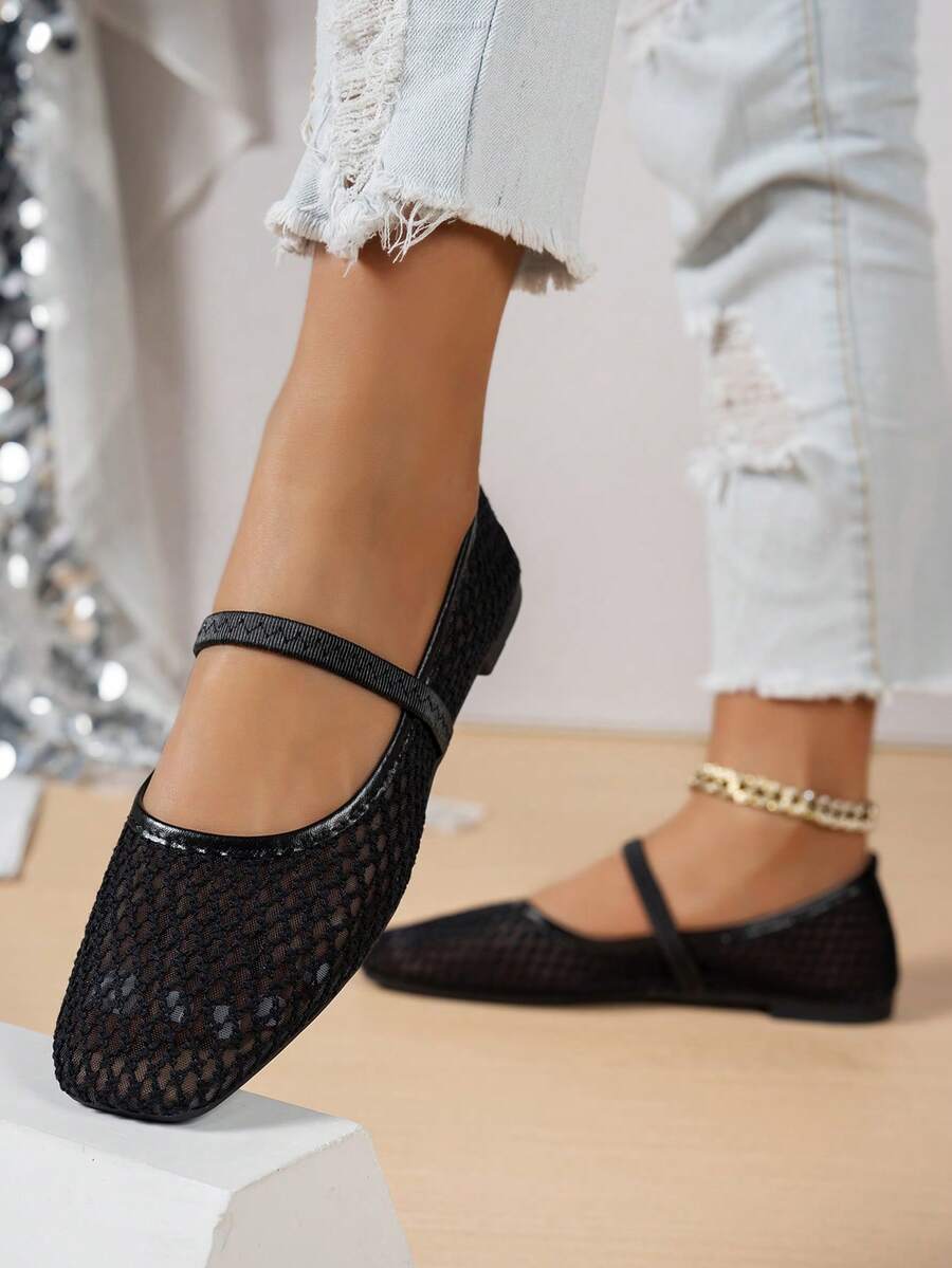 Helen | Comfortable Slip-On Lace Mesh Hollow Flat Shoes