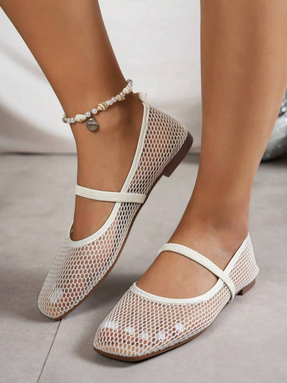 Helen | Comfortable Slip-On Lace Mesh Hollow Flat Shoes