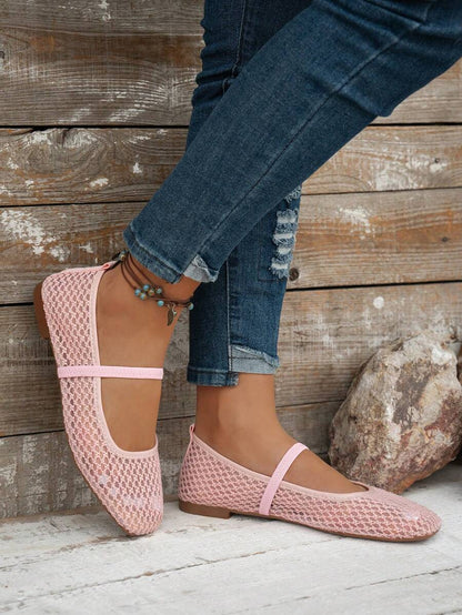 Helen | Comfortable Slip-On Lace Mesh Hollow Flat Shoes