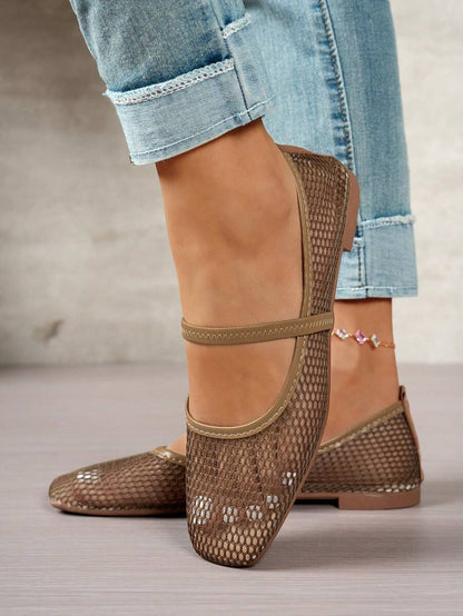 Helen | Comfortable Slip-On Lace Mesh Hollow Flat Shoes