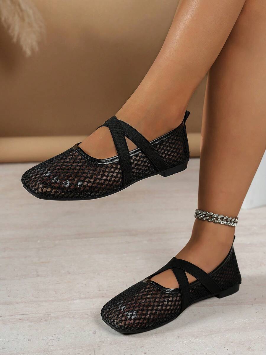 Helen | Comfortable Slip-On Lace Mesh Hollow Flat Shoes