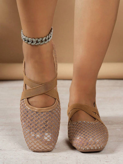Helen | Comfortable Slip-On Lace Mesh Hollow Flat Shoes