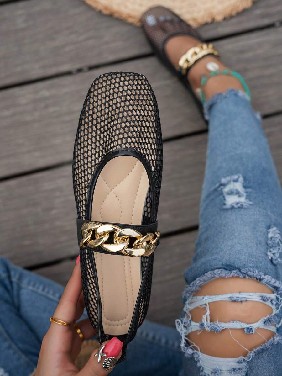 Helen | Comfortable Slip-On Lace Mesh Hollow Flat Shoes