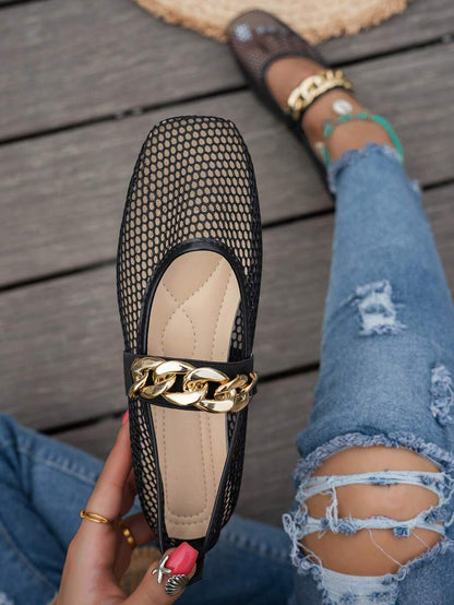 Helen | Comfortable Slip-On Lace Mesh Hollow Flat Shoes