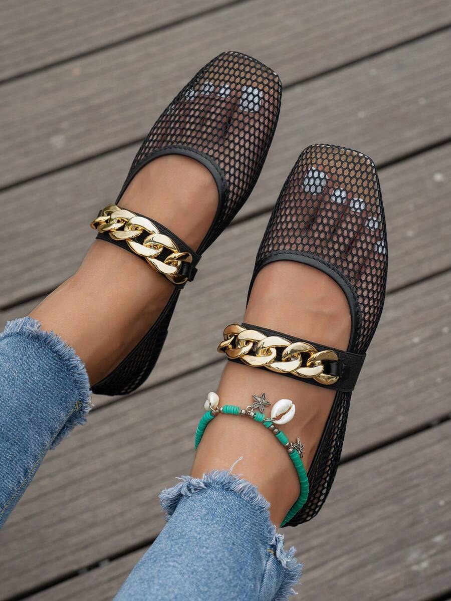 Helen | Comfortable Slip-On Lace Mesh Hollow Flat Shoes