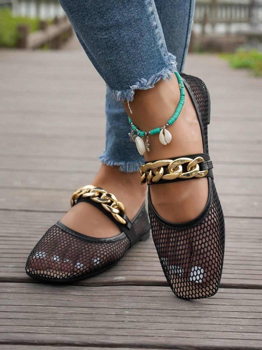 Helen | Comfortable Slip-On Lace Mesh Hollow Flat Shoes