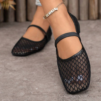 Helen | Comfortable Slip-On Lace Mesh Hollow Flat Shoes