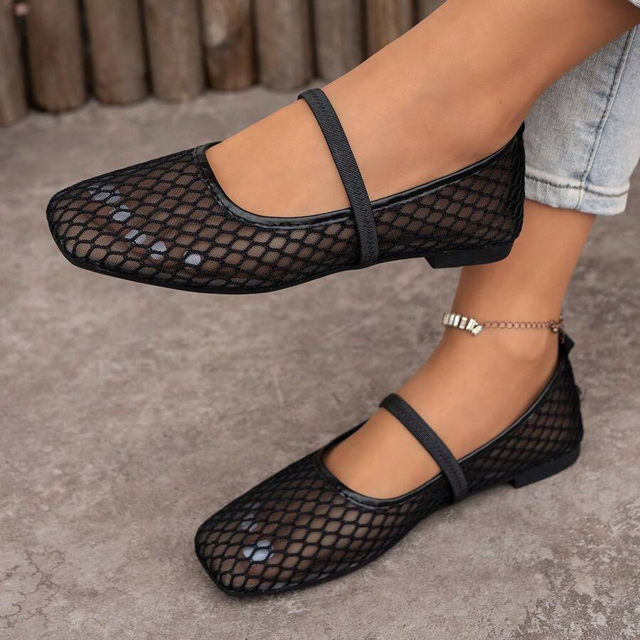Helen | Comfortable Slip-On Lace Mesh Hollow Flat Shoes