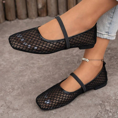 Helen | Comfortable Slip-On Lace Mesh Hollow Flat Shoes