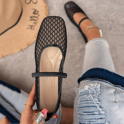 Helen | Comfortable Slip-On Lace Mesh Hollow Flat Shoes