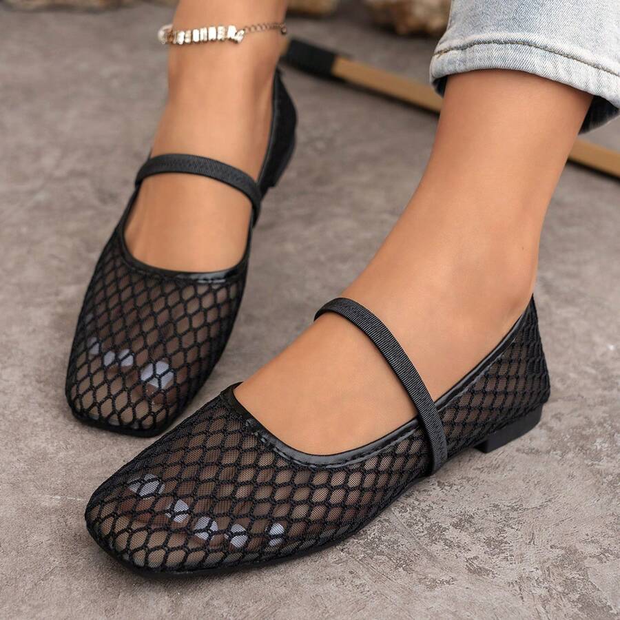 Helen | Comfortable Slip-On Lace Mesh Hollow Flat Shoes