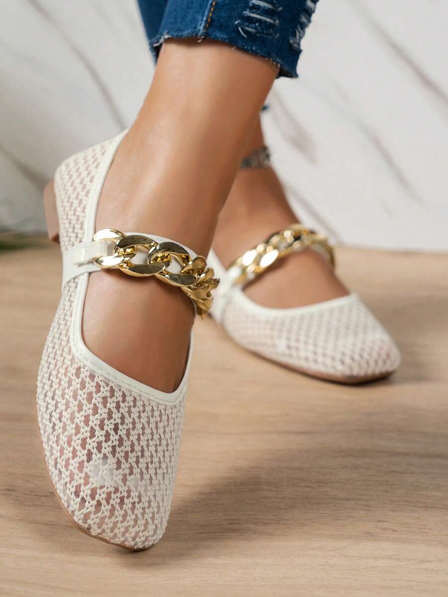 Helen | Comfortable Slip-On Lace Mesh Hollow Flat Shoes