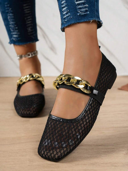 Helen | Comfortable Slip-On Lace Mesh Hollow Flat Shoes