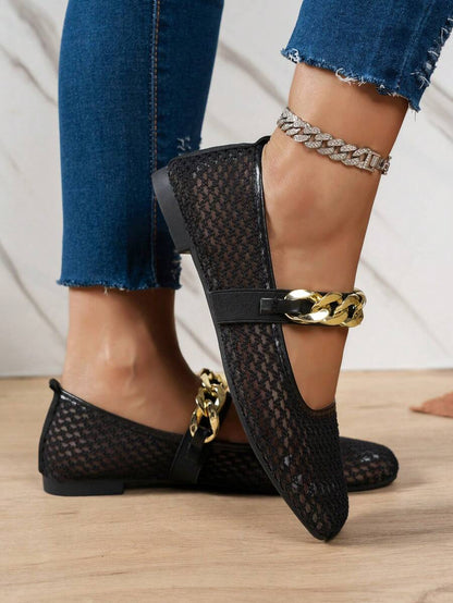 Helen | Comfortable Slip-On Lace Mesh Hollow Flat Shoes