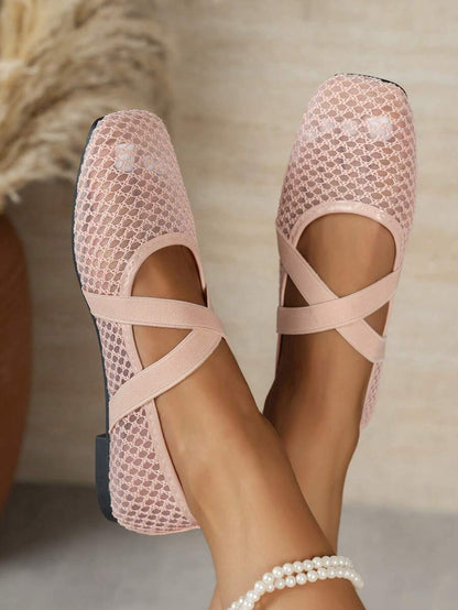 Helen | Comfortable Slip-On Lace Mesh Hollow Flat Shoes
