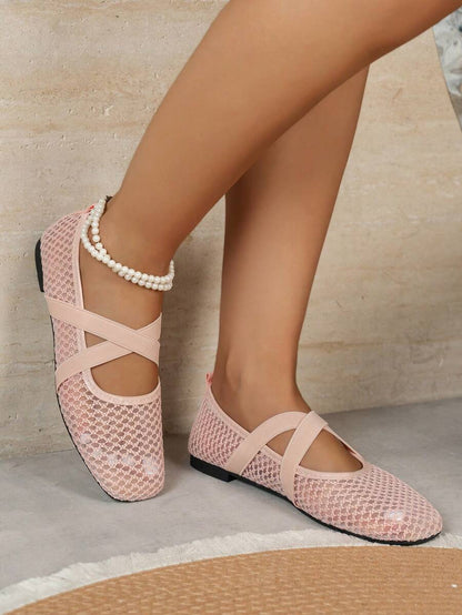 Helen | Comfortable Slip-On Lace Mesh Hollow Flat Shoes