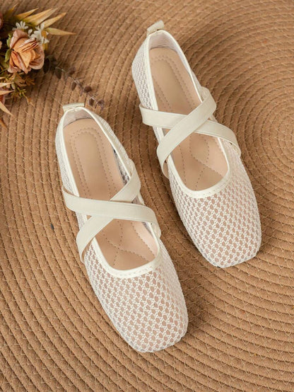 Helen | Comfortable Slip-On Lace Mesh Hollow Flat Shoes