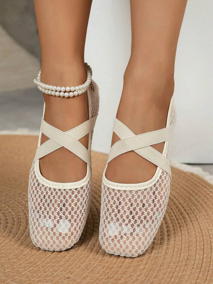 Helen | Comfortable Slip-On Lace Mesh Hollow Flat Shoes