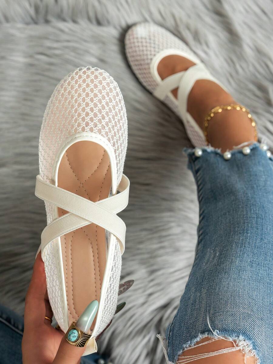 Helen | Comfortable Slip-On Lace Mesh Hollow Flat Shoes
