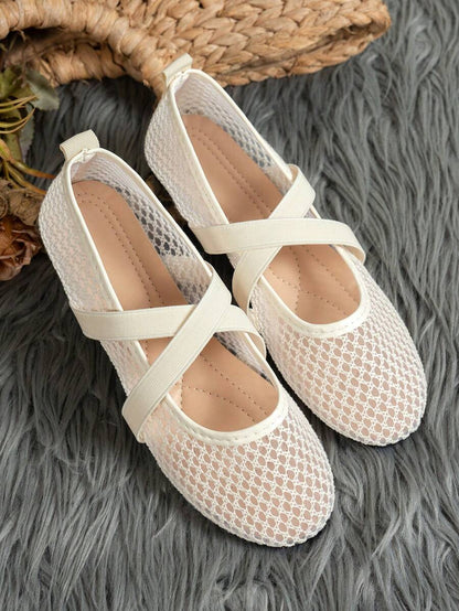 Helen | Comfortable Slip-On Lace Mesh Hollow Flat Shoes