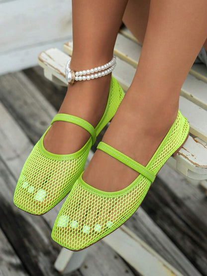 Helen | Comfortable Slip-On Lace Mesh Hollow Flat Shoes