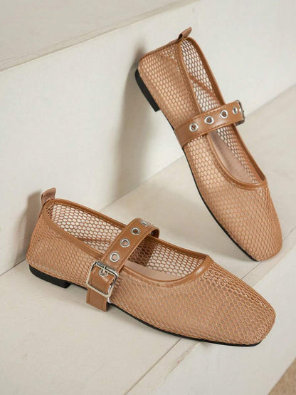 Helen | Comfortable Slip-On Lace Mesh Hollow Flat Shoes